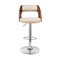 Armen Living Paulo Adjustable Swivel Cream Faux Leather and Walnut Wood Bar Stool with Chrome Base LCPQBAWACR - alternate 5